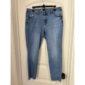 Sonoma  Good for Life Womens Blue Light Distressed Denim Jeans Size 16R